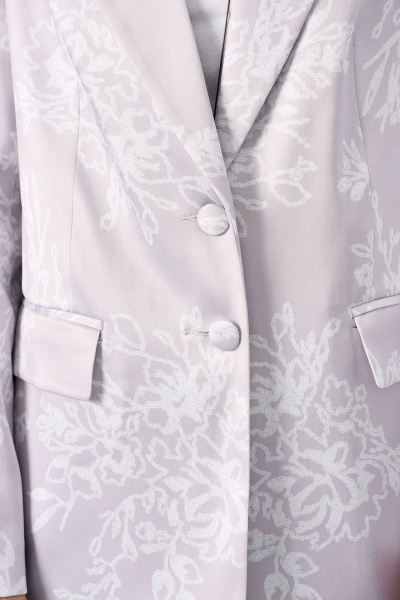 Классический серый жакет из плотного атласа на подкладке Art Ribbon M1091G - фото 6