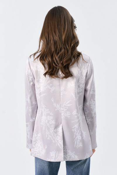 Классический серый жакет из плотного атласа на подкладке Art Ribbon M1091G - фото 5