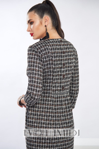 Платье Твой имидж 1311 розово-серый-черный - фото 2