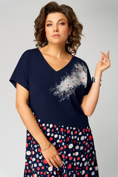 Платье Мишель стиль 1286 темно-синий - фото 7