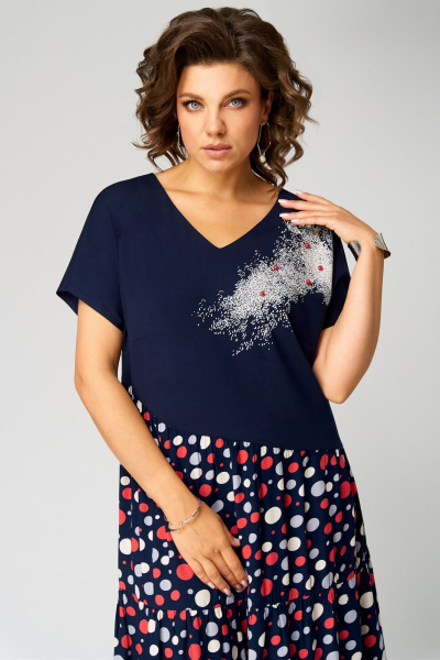 Платье Мишель стиль 1286 темно-синий - фото 6