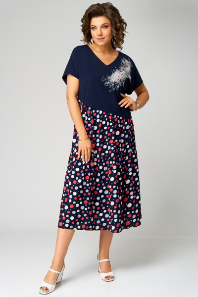 Платье Мишель стиль 1286 темно-синий - фото 2