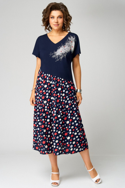 Платье Мишель стиль 1286 темно-синий - фото 1