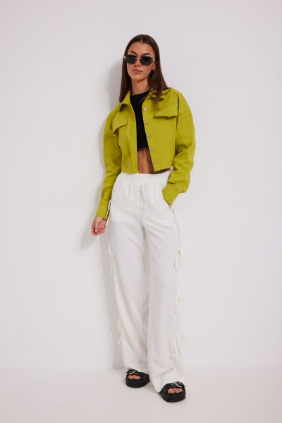 Брюки, жакет, топ N.O.W. 1588 лайм-белый-черный - фото 5