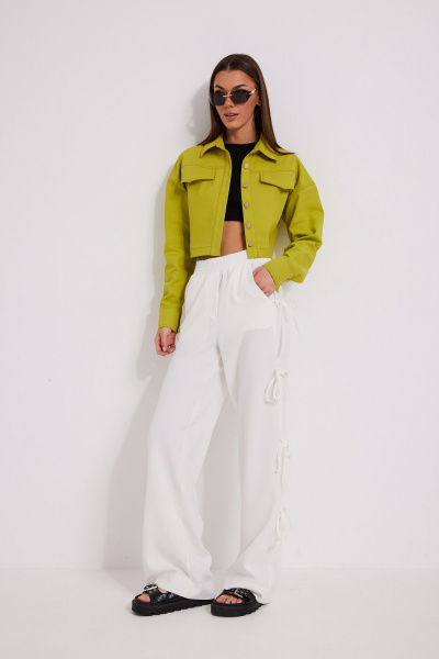 Брюки, жакет, топ N.O.W. 1588 лайм-белый-черный - фото 3