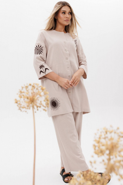 Брюки, туника Ma Сherie 3159 бежевый - фото 2