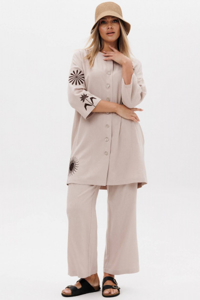 Брюки, туника Ma Сherie 3159 бежевый - фото 1