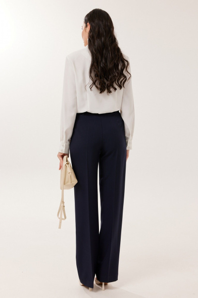 Блуза, брюки Твой имидж 2164 молочный-синий - фото 4