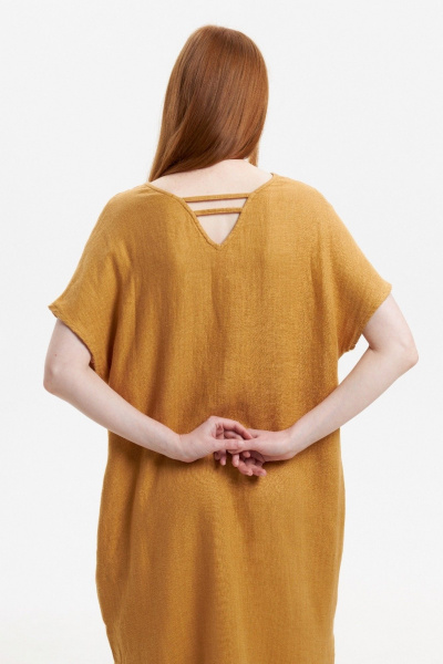 Платье Individual design 25253 горчичный - фото 5