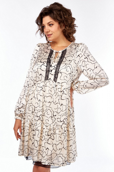 Платье Милора-стиль 1035 молочный_с_разводами - фото 2