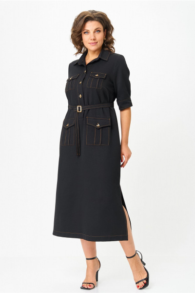 Платье Andina city 8035-25 черный - фото 7