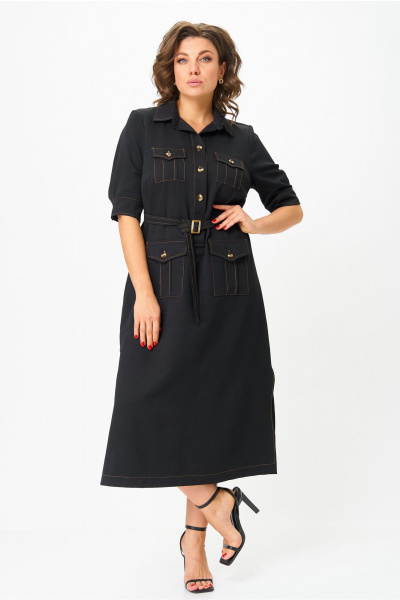 Платье Andina city 8035-25 черный - фото 6