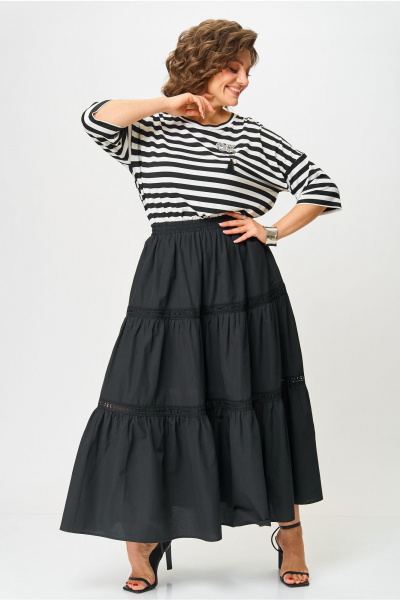 Блуза Andina city 3012-25 белый_черный - фото 8