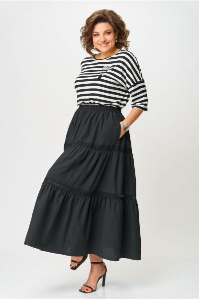 Блуза Andina city 3012-25 белый_черный - фото 7