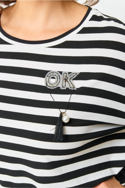 Блуза Andina city 3012-25 белый_черный - фото 6