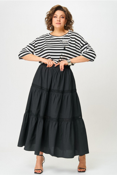 Блуза Andina city 3012-25 белый_черный - фото 1