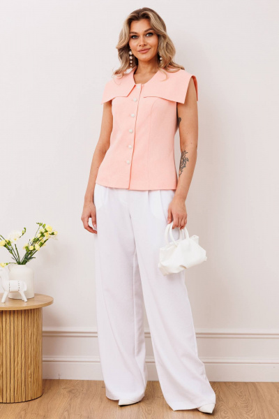 Блуза, брюки Мода Юрс 2908 персик - фото 1