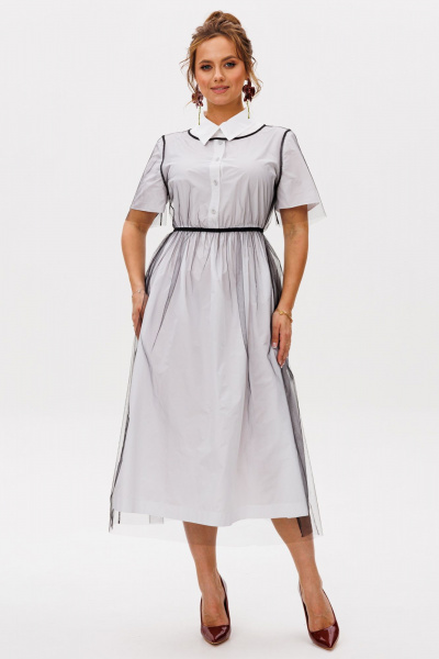 Накидка, платье Mubliz 253 белый-сетка - фото 16