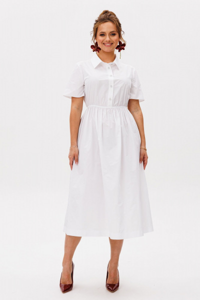 Накидка, платье Mubliz 253 белый-сетка - фото 11