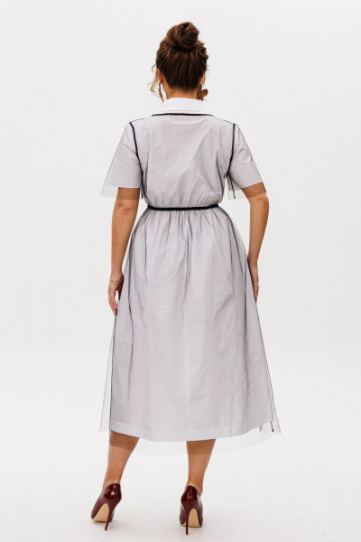 Накидка, платье Mubliz 253 белый-сетка - фото 7