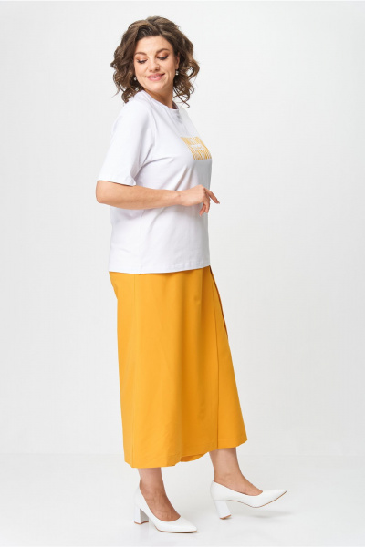 Брюки, майка Michel chic 1336 белый-охра - фото 5