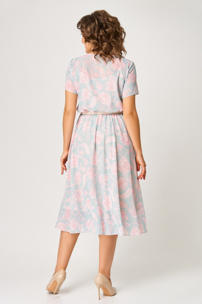 Платье Swallow 861 нежно-мятный/цветы - фото 8