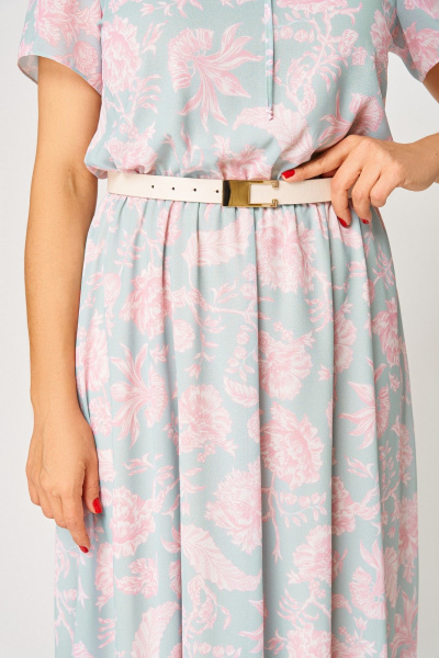 Платье Swallow 861 нежно-мятный/цветы - фото 5