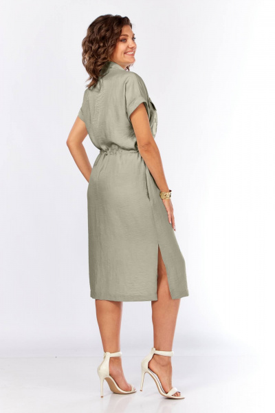 Платье Ольга Стиль С-931 хаки - фото 4