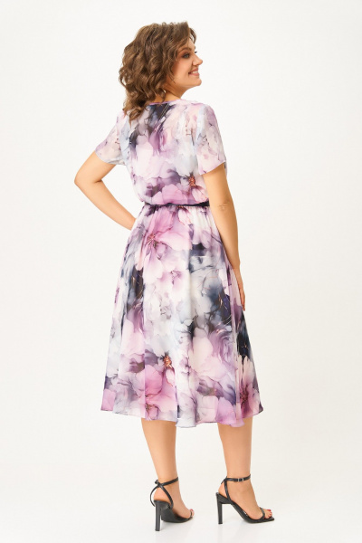 Платье Swallow 861.1 дымчато-лиловый/цветы - фото 8