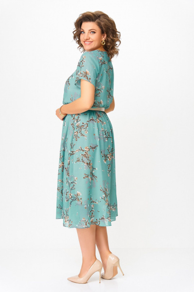 Платье Swallow 861.3 бирюзовый/веточки - фото 8