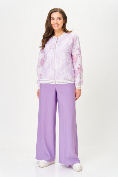 Брюки, бомбер, майка Милора-стиль 1236 лаванда_ - фото 2