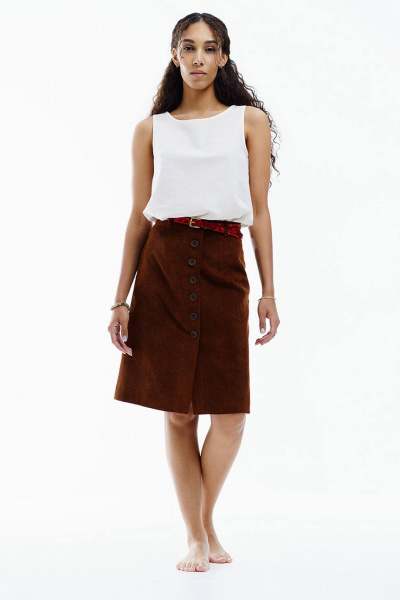 Длинная вельветовая юбка трапеция с подкладкой Manika Belle 128A06/1 - фото 7