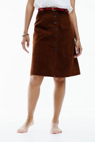 Длинная вельветовая юбка трапеция с подкладкой Manika Belle 128A06/1 - фото 4