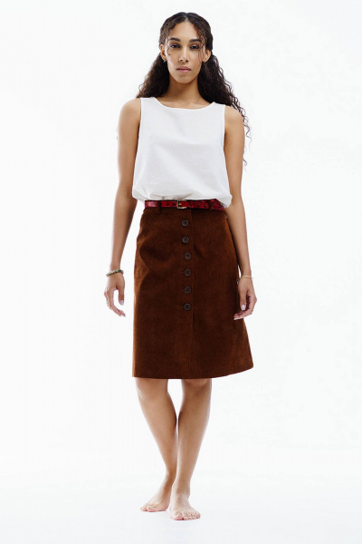 Длинная вельветовая юбка трапеция с подкладкой Manika Belle 128A06/1 - фото 2