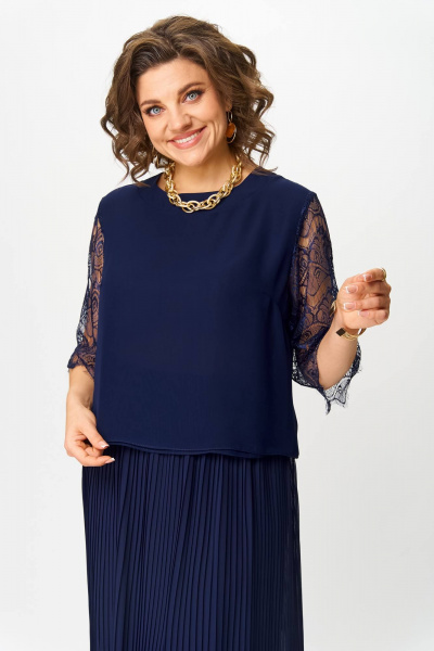 Блуза, юбка Solomeya Lux 951/135 темно-синий - фото 2