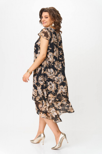 Платье Solomeya Lux 958А черный_бежевым+золотистый - фото 2
