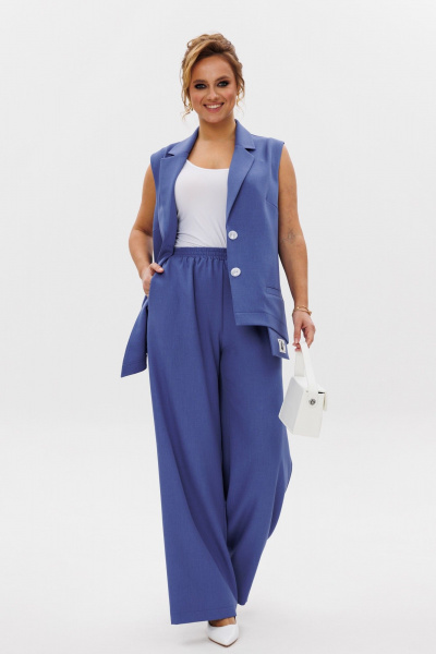 Брюки, жилет Mubliz 246 голубой - фото 14