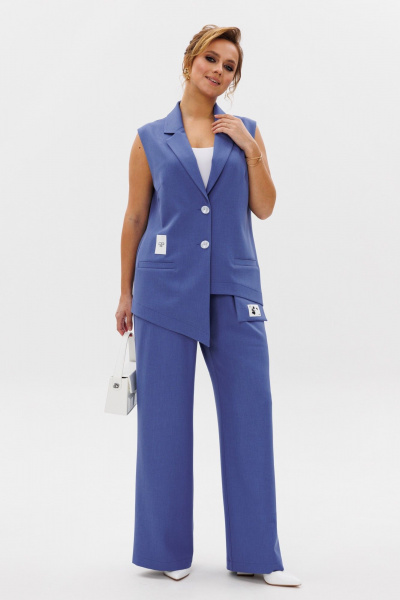 Брюки, жилет Mubliz 246 голубой - фото 6