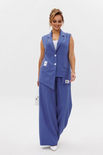 Брюки, жилет Mubliz 246 голубой - фото 5