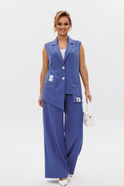 Брюки, жилет Mubliz 246 голубой - фото 3