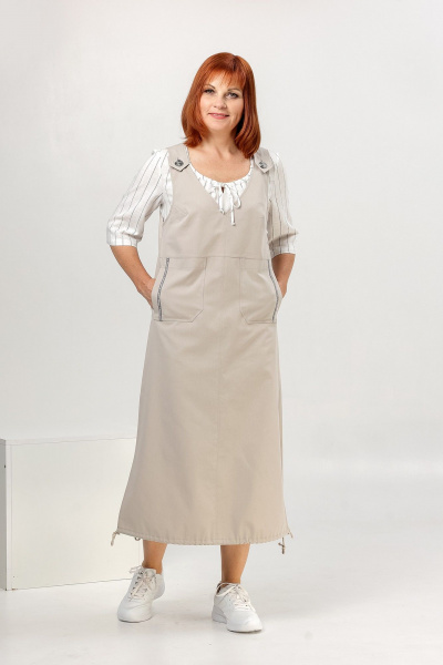 Сарафан Соджи 660 бежевый - фото 1
