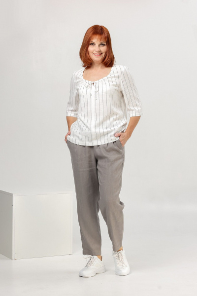 Блуза Соджи 662 молочный - фото 2