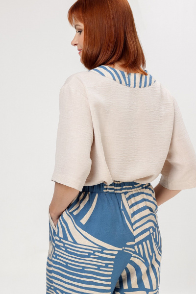 Блуза, брюки Соджи 665 голубой - фото 6