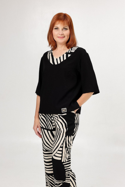 Блуза, брюки Соджи 665 черный - фото 4