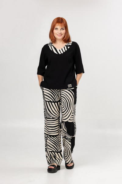 Блуза, брюки Соджи 665 черный - фото 1