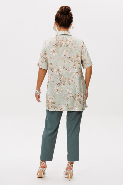 Блуза, брюки Mubliz 249 цветы_зеленый - фото 16