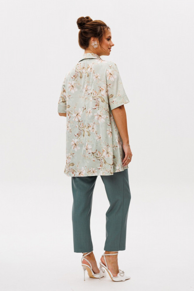 Блуза, брюки Mubliz 249 цветы_зеленый - фото 15
