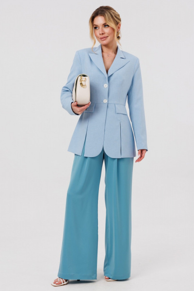 Брюки, жакет Amberа Style 2108-1 голубой - фото 3
