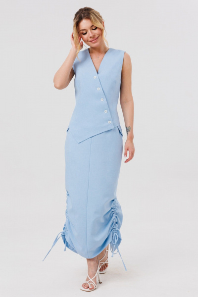 Жилет, юбка Ambera Style 2123 голубой - фото 3