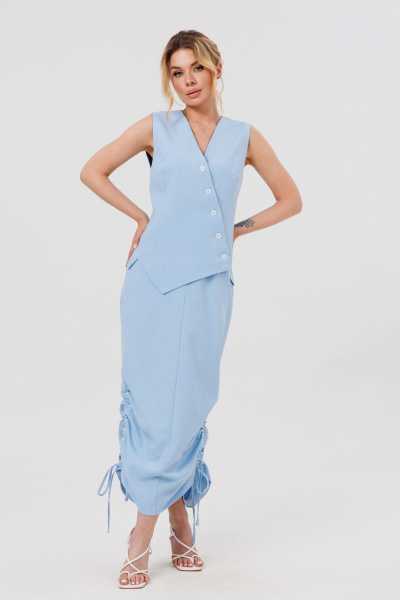 Жилет, юбка Ambera Style 2123 голубой - фото 8